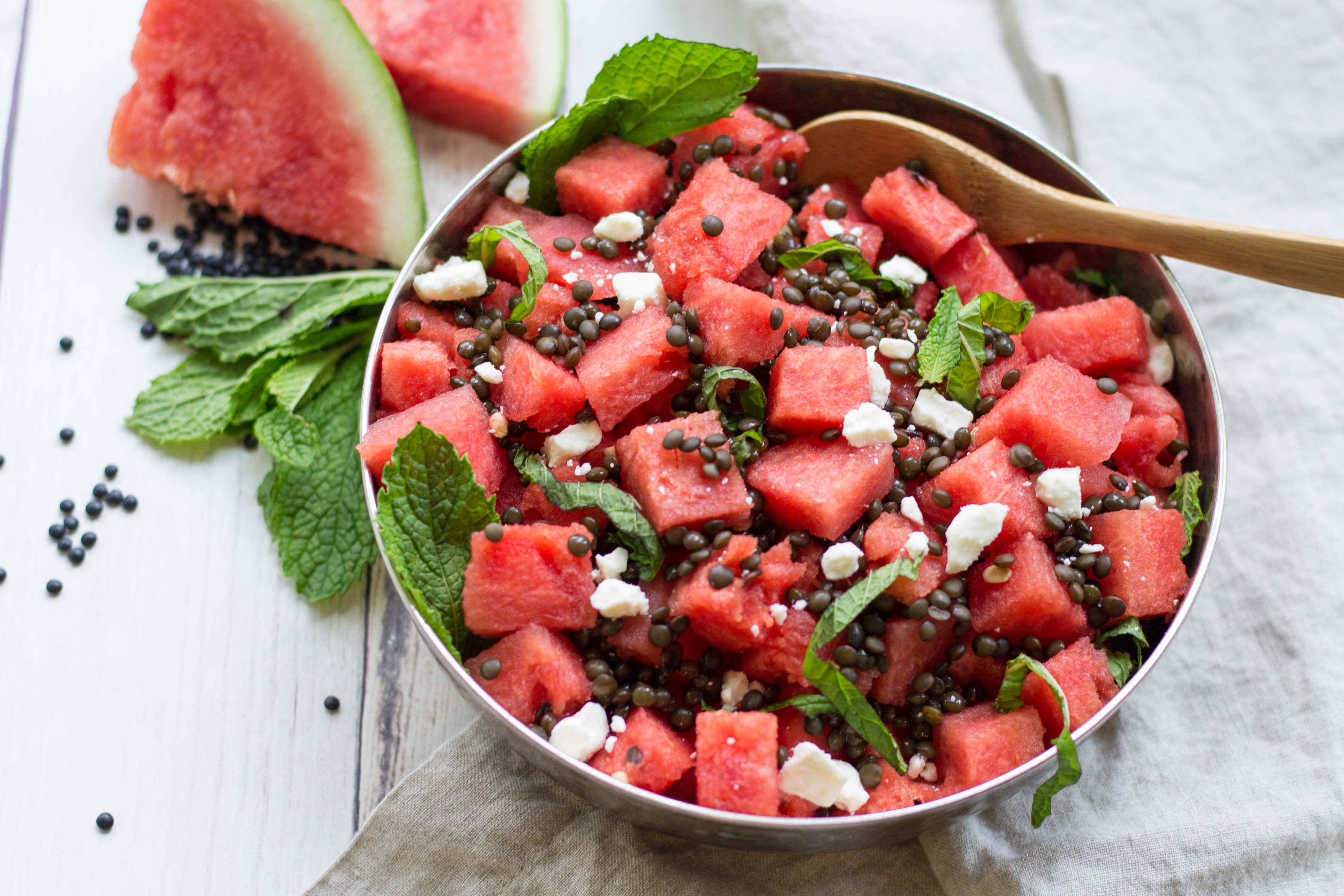 Lentil Watermelon Summer Salad - Half Cup Habit