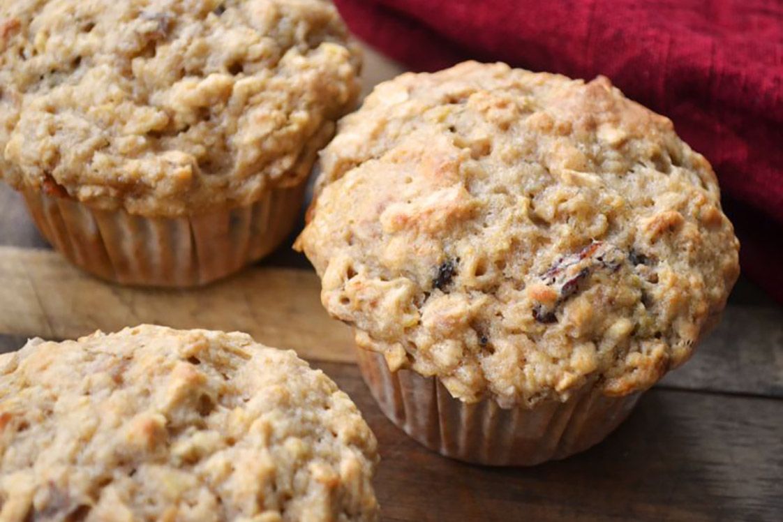 Cinnamon Applesauce Oatmeal Muffins with Lentils