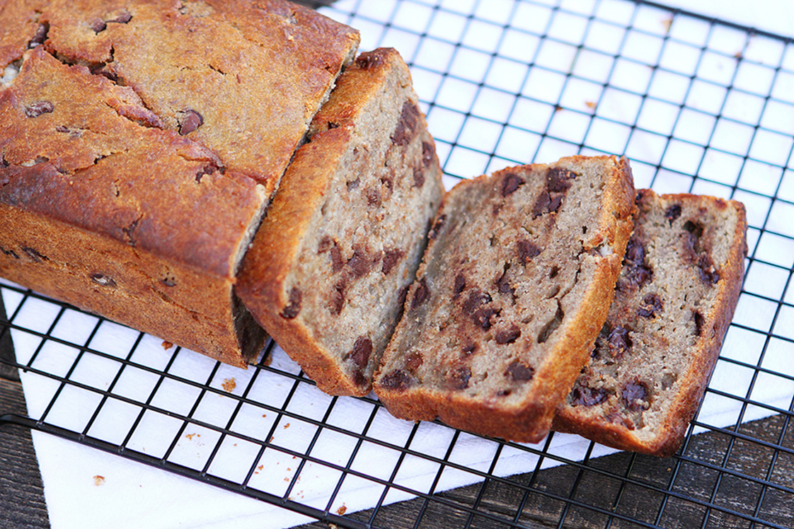 Lentil Chocolate Chip Banana Bread - Desserts Recipe
