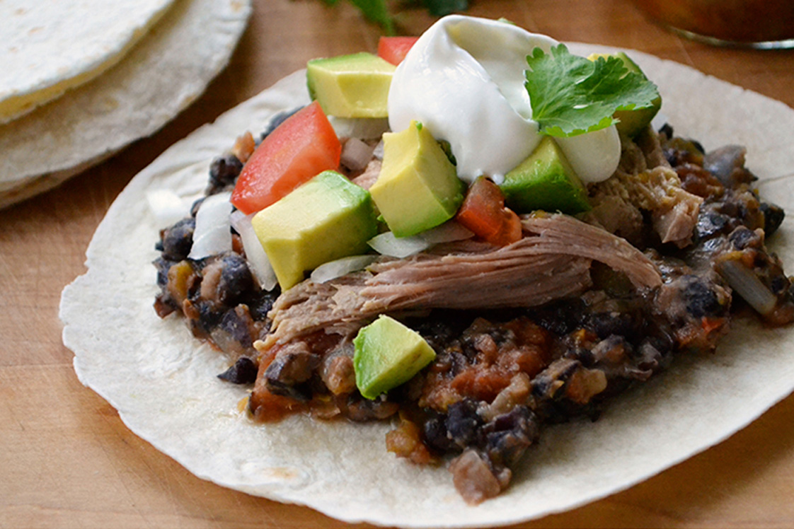 Pork Carnitas with Black Beans - Mains Recipe
