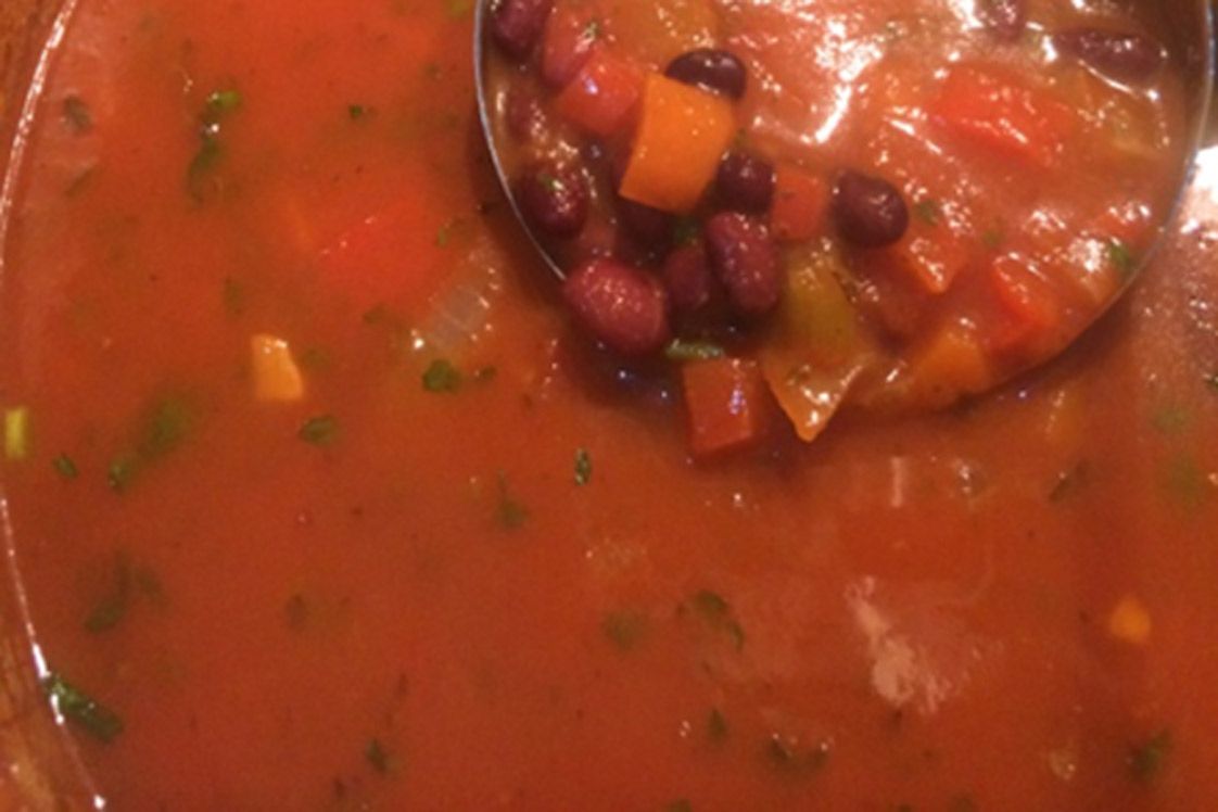 Spicy Tomato and Black Bean Soup