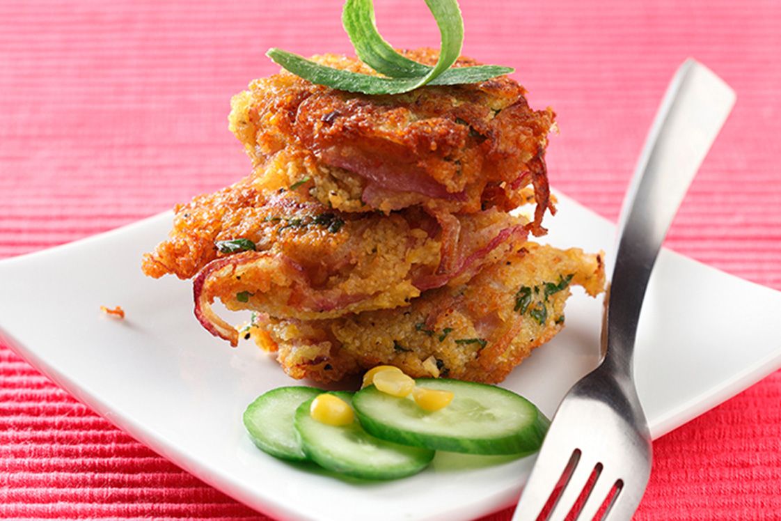 Yellow Pea and Onion Fritters