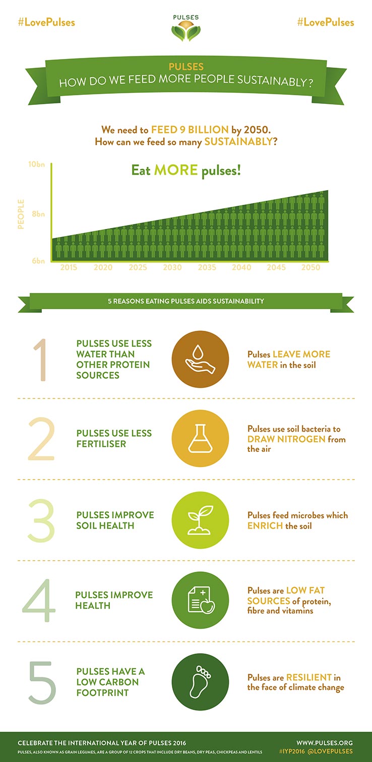 Infographic - How do we feed more people sustainably? Eat MORE Pulses!