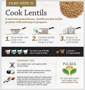 3 steps to cook lentils