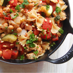 30 minute chicken and chickpea Skillet Pasta