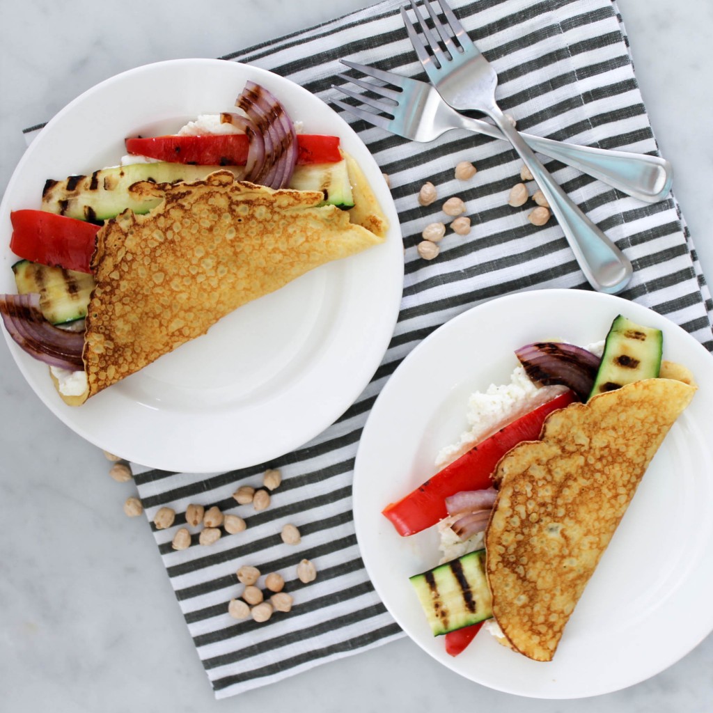 Chickpea Flour Crepes with Ricotta and Grilled Vegetables Half Cup Habit