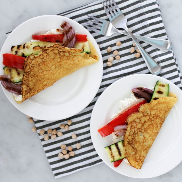 Chickpea Flour Crepes with Ricotta and Grilled Vegetables Half Cup Habit