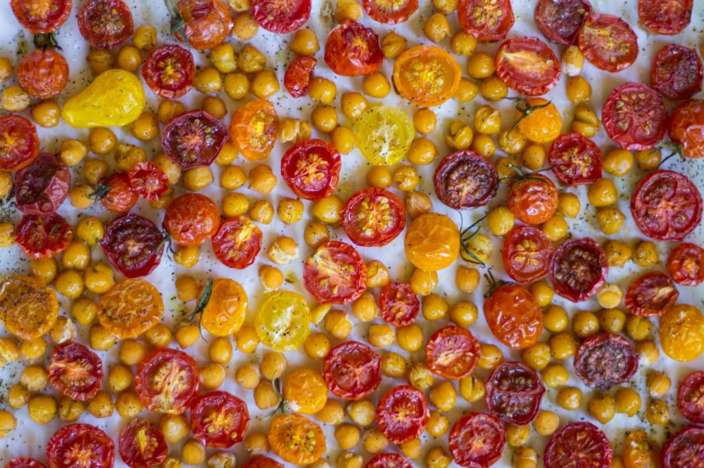 Simple Roasted Chickpeas and Tomatoes Half Cup Habit