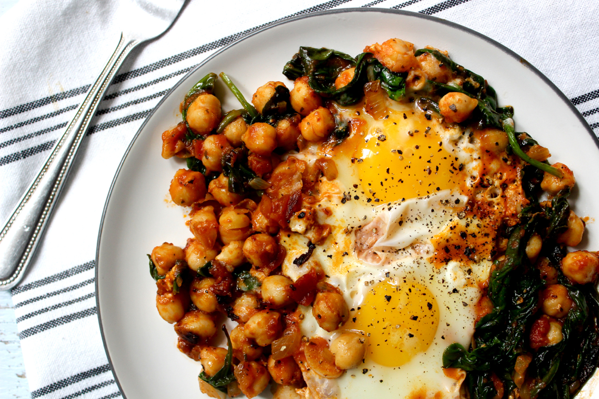 Spinach Chickpea Egg Nest Half Cup Habit