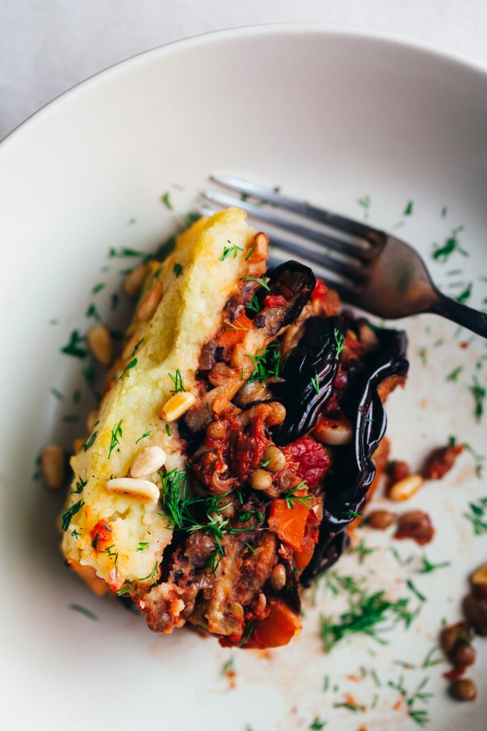 Vegan Lentil Moussaka - Half Cup Habit