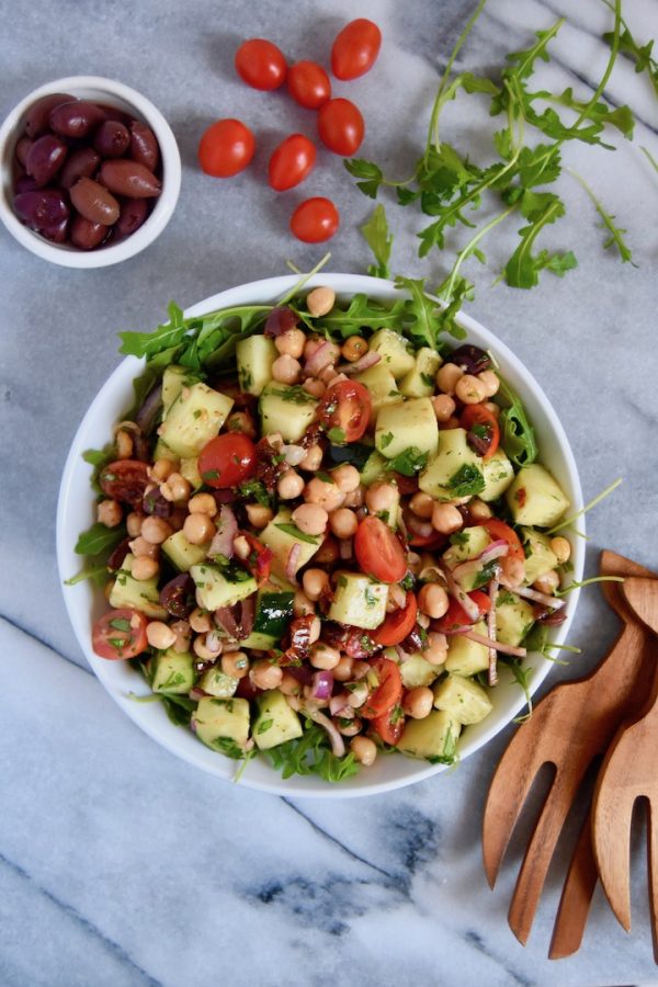 Greek Chickpea Salad - Half Cup Habit