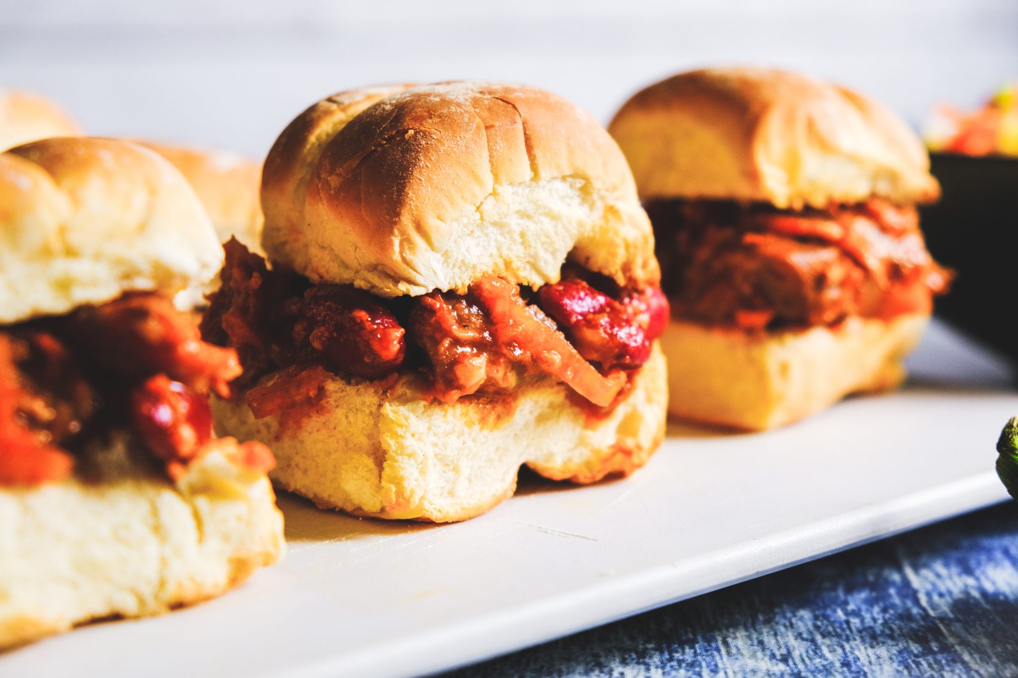 Pulled Pork and Beans Sandwich with Zippy Pineapple Slaw Half Cup Habit