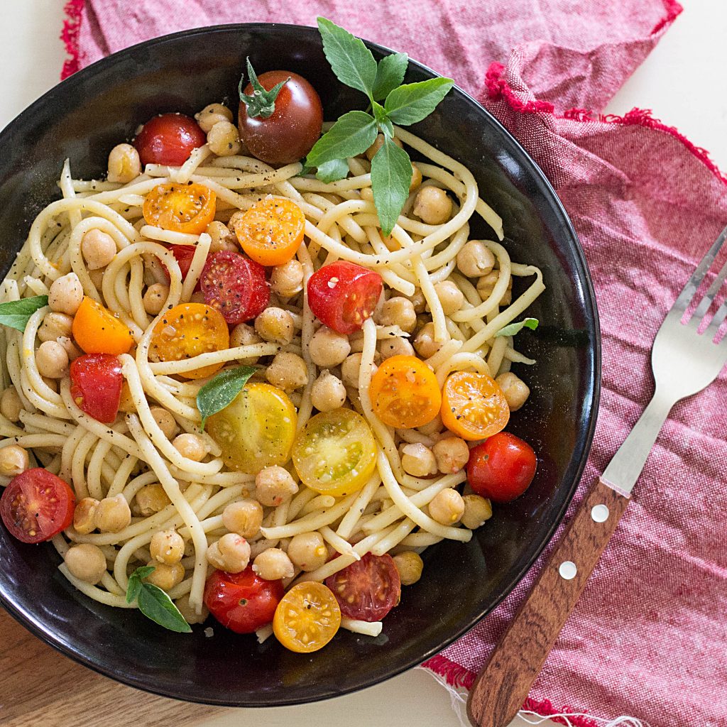 Chickpea and Tomato Pasta - Half Cup Habit