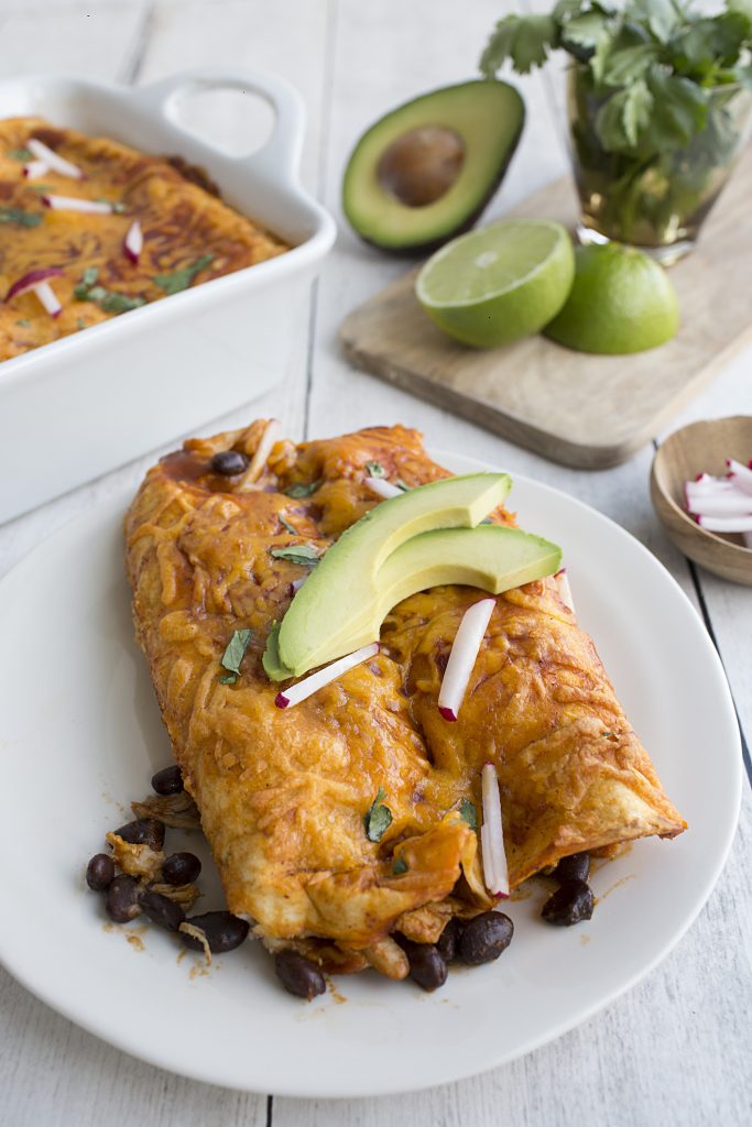 Chicken and Black Bean Enchiladas - Half Cup Habit