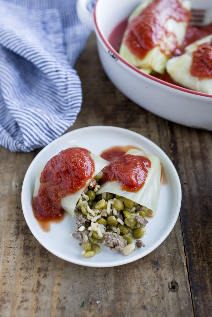 Stuffed Cabbage with Split Peas-Rice-Spiced Beef - Half ...