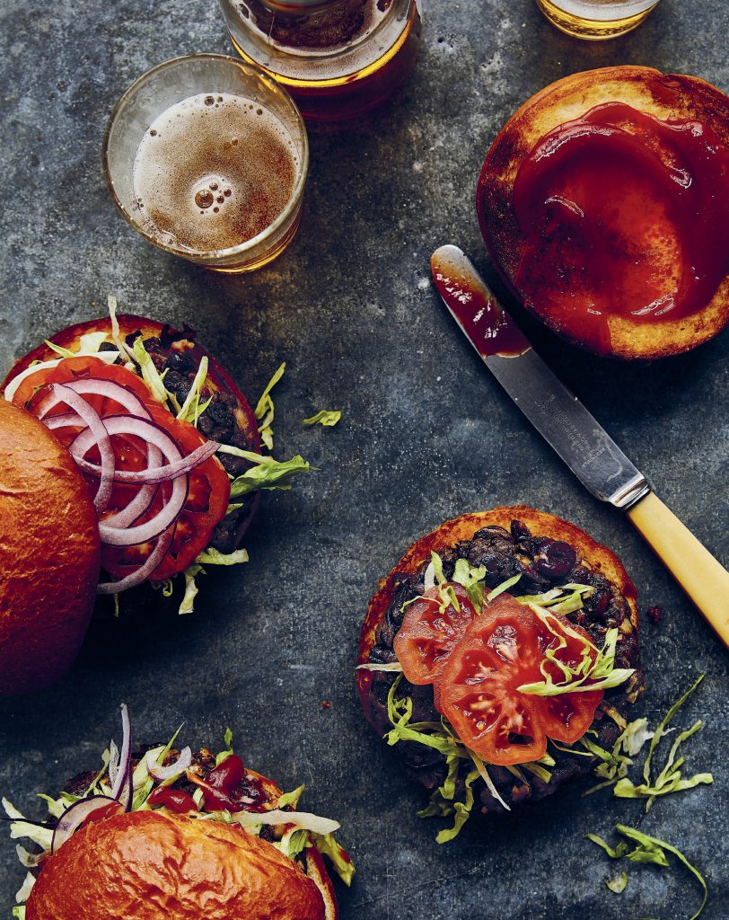 Mushroom Kidney Bean Burgers - Half Cup Habit