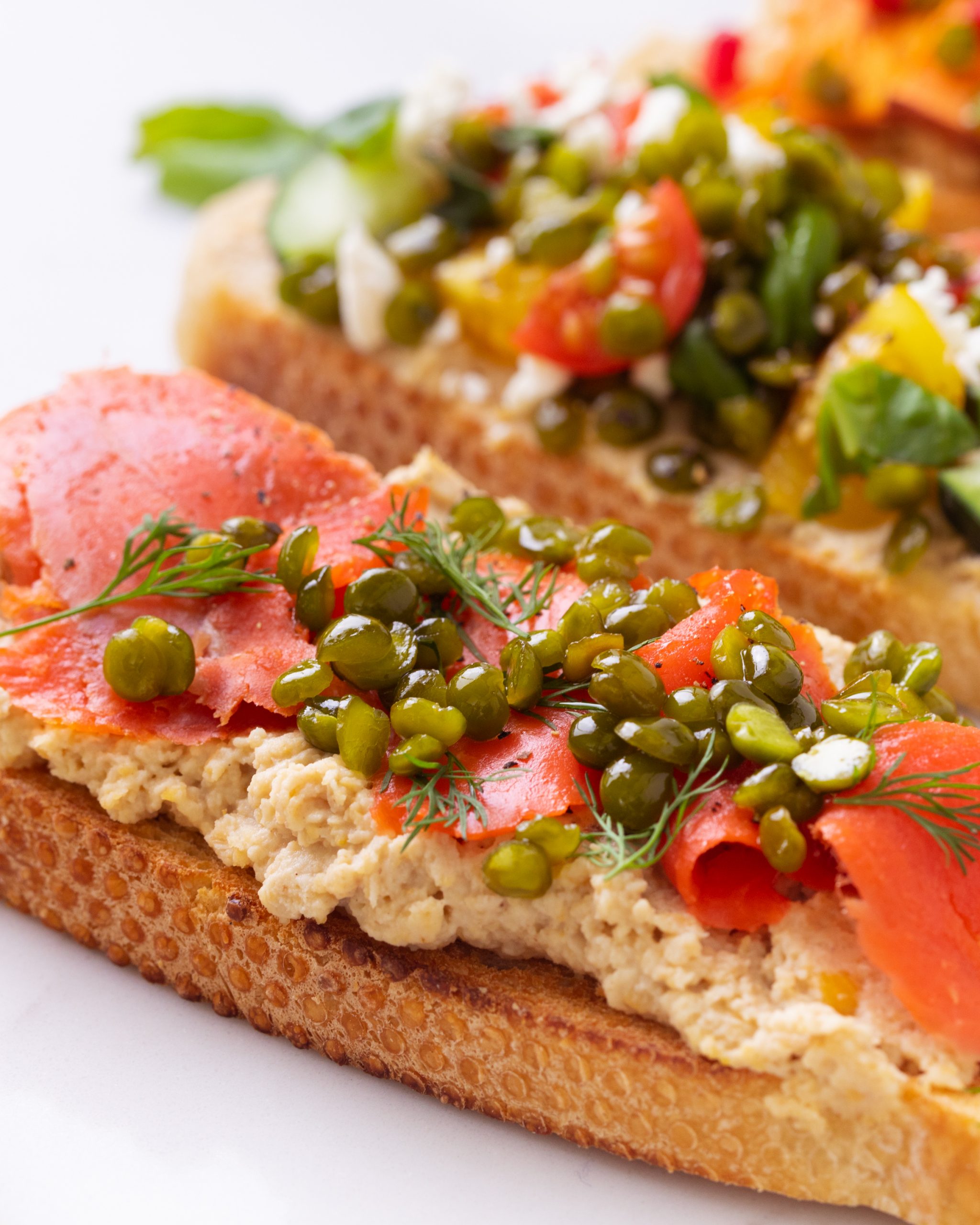 Hummus Toast with Crunchy Split Peas Half Cup Habit